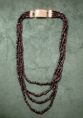 Ancien collier grenat - grenat, rangs