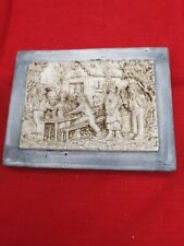 Ancien Tableau Concrétion Calcaire "villageois" (c9)