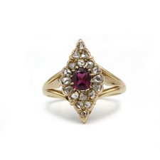 Bague marquise ancienne en or