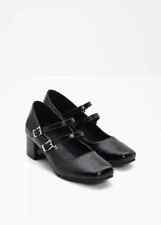 Chaussures De Ville À Double Bride FREEMANS Noires UK 6.5 (F783)