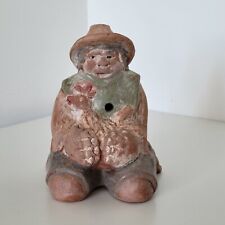 Instrument à vent pipeau flûte sifflet terre cuite garçon Amérique du Sud Chili 