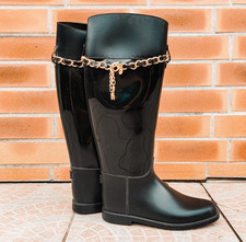Bottes de pluie femme Moschino 38 EU (US 7 / UK 4.5) – Rain boots luxury brand 