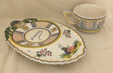 HENRIOT QUIMPER ENSEMBLE PETIT DÉJEUNER COMPLET ANCIEN ( ASSIETTE ET TASSE) 