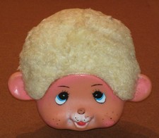 KIKI blond jaune vintage chat tigre tête pour pièce vintage ancienne peluche