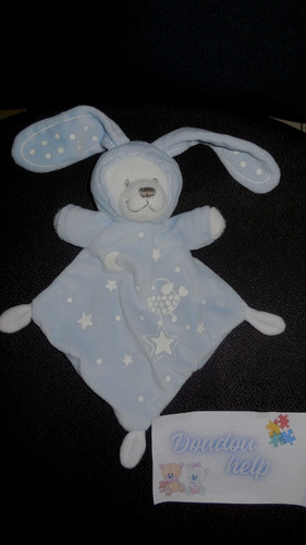 Doudou plat ours - plat, blanc