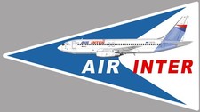 Autocollant Airbus Air Inter Compagnie aérienne aviation française Sticker AZ061