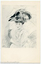 PAUL CéSAR HELLEU. JOLIE FEMME AVEC UN CHAPEAU. BEAUTIFUL WOMAN WITH HAT. MODE
