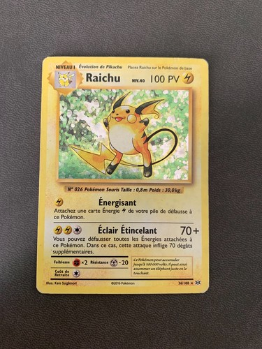 Carte pokémon raichu 36 - carte, :