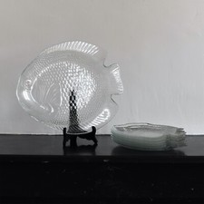 Service à poissons 6 assiettes et plateau en verre ARCOROC France vintage