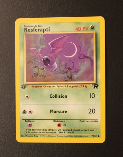 Carte pokemon nosferapti - carte,