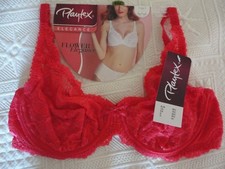 SOUTIEN GORGE PLAYTEX **NEUF** EMBOITANT FLOWER ELEGANCE ROUGE TAILLE 95 C