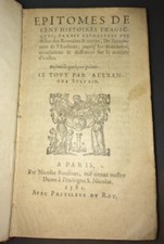 1581. EPITOME DE CENT HISTOIRES TRAGICQUES par Alexandre VAN DEN BUSSCHE.