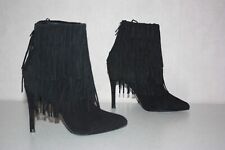 ZARA Basic Bottines Daim à Franges Doublure cuir  36 TTBE