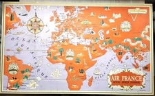AIR FRANCE - LUCIEN BOUCHER - Planisphère - 1935