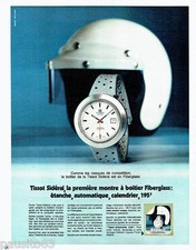 PUBLICITE ADVERTISING 096  1971  Tissot  la montre  Sidéral Fiberglass casque co