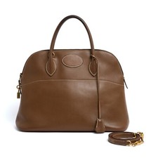 Hermès 1991 Sac Bolide 35 Brown Leather Bolide Bag With Strap Hermes Spa