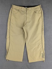 Short Long Baggy Parachute Fila XL Beige Logo Brodé Spellout Nylon