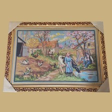 Tableau doré point de croix