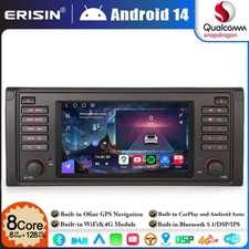 Qualcomm 8GO+128GO 8-Core Android 14 GPS Autoradio DAB+ pour BMW 5 Series E39 M5