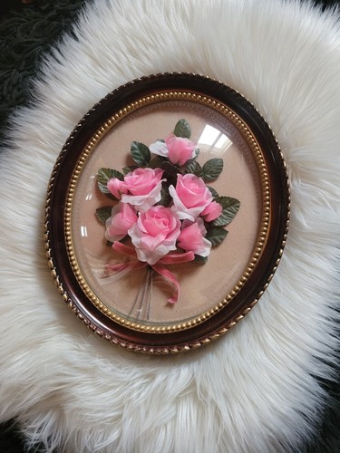 Cadre ovale vintage fleurs - ovale,