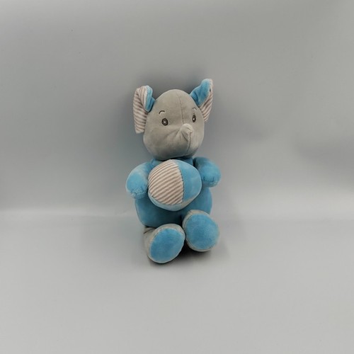 Doudou éléphant bleu - , gris