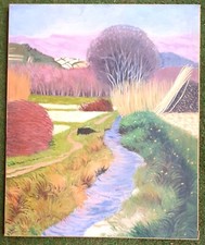 Tableau Fauve-Huile Sur Toile-Paysage au Ruisseau