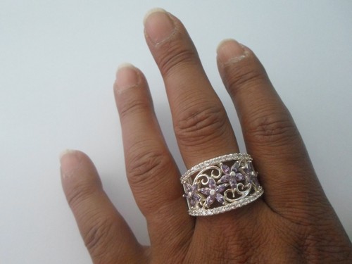 Grosse bague argent massif - en,