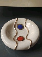 Cendrier/Vide Poche Faïenceries De Longwy, Effet Craquelé, Signé. Diam 13,5 cm