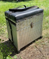 ? Vintage 80s Ancien COFFRE SIÈGE DE PÊCHEUR en Alu  Coffret Pêche Accessoire