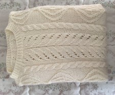 Pull blanc fait main point fantaisie neuf T 40/42