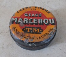 Vintage french shoe polish tin box MARCEROU Cirage creme France cleaner