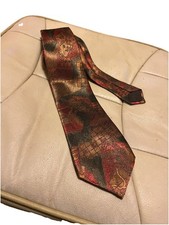 Vintage Cravate Gold Lion Design 100% Soie Made In France