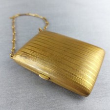 Etui A Cigarettes En Métal Doré Formant Un Petit Sac De Soirée Vers 1940