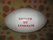 🏉 Vintage 90s Ancien BALLON de RUGBY COMITÉ DU LYONNAIS Ball 🏉 Déco Décoratif 
