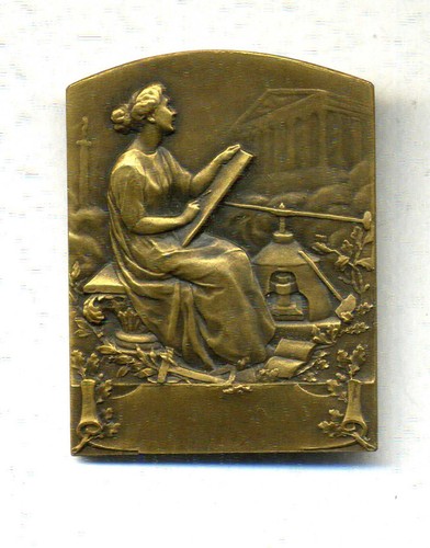 Art nouveau médaille bronze - médaille,