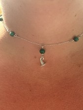 Collier en malachite naturelle - Bijoux en pierre, cadeau pour femme
