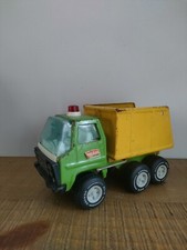 Camion Benne en tole Sanson Bravo RICO Espana - Vintage - Jaune Et Vert - Rare 