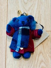 Burberry Thomas Bear Bag Charm Key Ring Puffer Coat Jacket couleur rouge bleu...