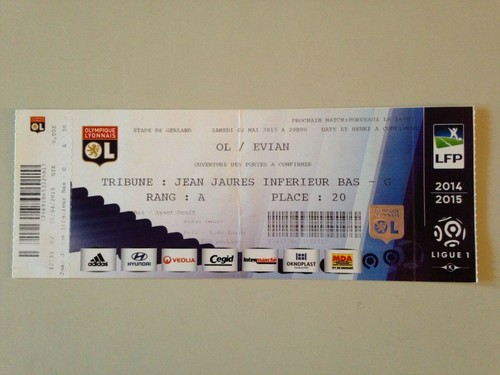 Ticket match lyon evian - lyon, 2