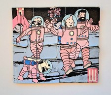 Puzzle magnet aimanté marque  LU - BD Tintin on à marché sur la Lune - 1992 -