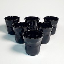 Lot 6 Tasses Gobelet Froissé Café Bialetti Noir Ex État Expresso No Revol Mug