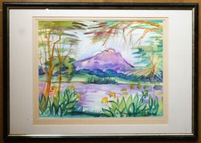 grand tableau aquarelle de