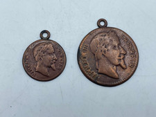 LOT DE DEUX ANCIENNES MEDAILLES UNIFACES NAPOLEON III EMPEREUR