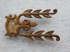 ANCIENNE PLAQUE ENTRÉE DE SERRURE EN BRONZE ROSACE CLEF MEUBLE BUFFET BUREAU