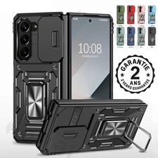 Coque Samsung Galaxy Z Fold 7 6 5 5G Antichoc Militaire Anneau Métal Magnétique