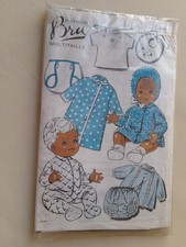 Bru, patron couture n° 6371, bébé baigneur, taille 35 et 45cm, vintage