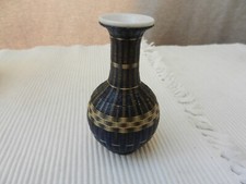 ancien petit vase chinois porcelaine tressée bambou