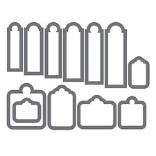 CUTTING DIES 12 MATRICES DECOUPES ETIQUETTES de 2 à 6,9cm LOISIRS CREATIFS 8612 
