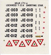 Hoja decals lockheed - 1/72,