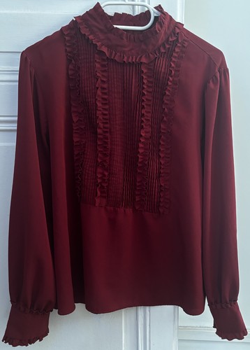 Top chemise bordeaux zara - top,